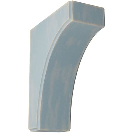 Ekena Millwork 3 1/2"W x 8"D x 10"H Clarksville Wood Vintage Decor Bracket, Driftwood Blue BKTWD04X08X10CVBU
